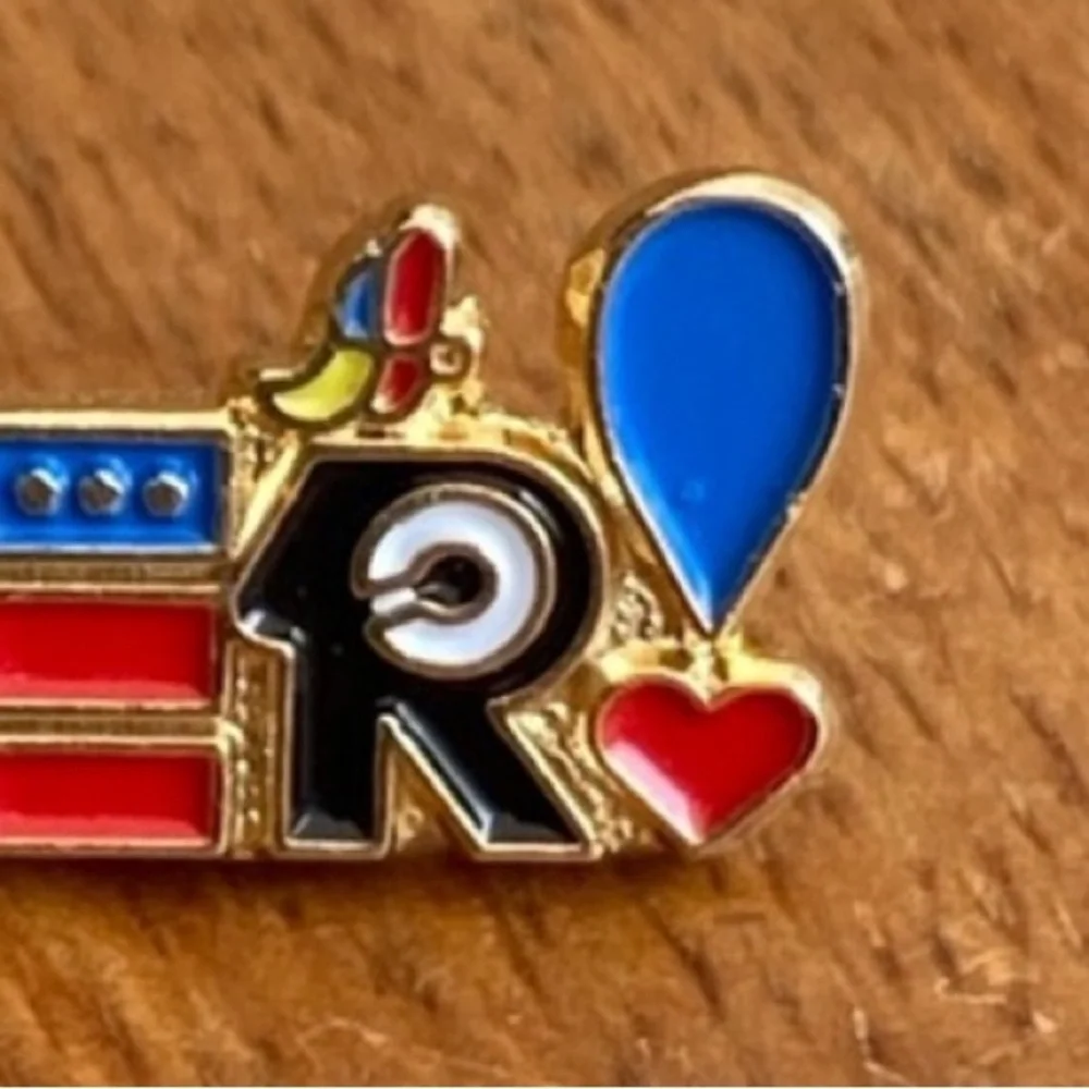 Vintage Colorful Enamel Teacher Gold Tone Lapel Pin Brooch Teacher Gift